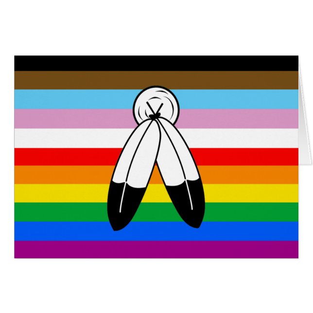 LGBTQ+-Fortschrittsflagge mit zwei Geistern (Vorderseite (Horizontal))