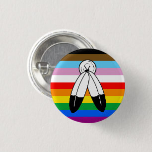 LGBTQ+-Fortschrittsflagge mit zwei Geistern Button