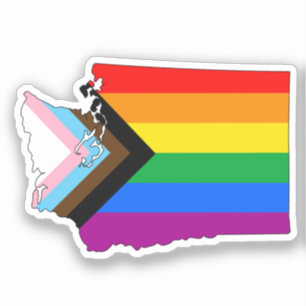 LGBTQ-Fortschrittspass in Washington Staatsstolz Aufkleber