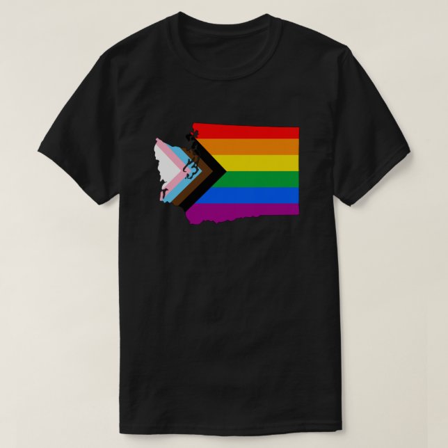 LGBTQ-Fortschrittspass in Washington Staatsstolz T-Shirt (Design vorne)