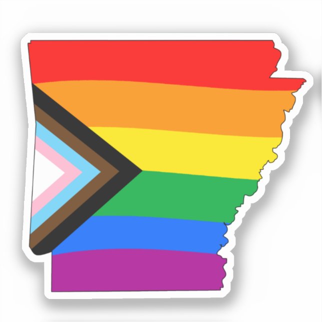LGBTQ-Fortschrittspreis für Arkansas-Staatsstolz Aufkleber (Vorderseite)