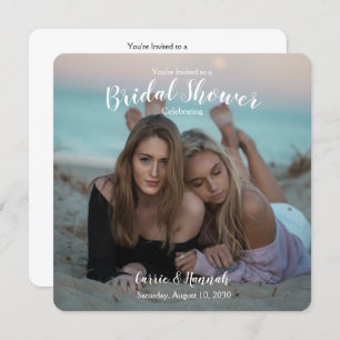 LGBTQ Foto Hochzeitspaare Brautparty Einladung