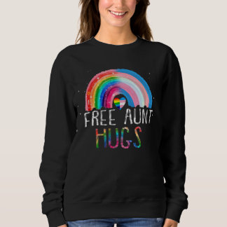 Lgbtq Free Tante Hugs Gay Pride Lgbt Ally Rainbow Sweatshirt