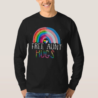 Lgbtq Free Tante Hugs Gay Pride Lgbt Ally Rainbow T-Shirt