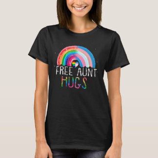 Lgbtq Free Tante Hugs Gay Pride Lgbt Ally Rainbow T-Shirt