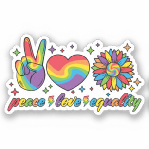LGBTQ - Frieden, Liebe, Gleichheit Aufkleber