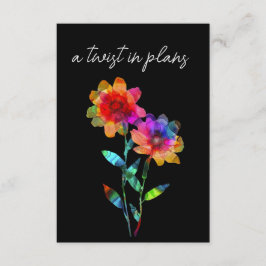 LGBTQ FUNNY Wedding date CHANGE Petals & Pride Begleitkarte