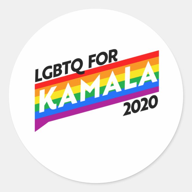 LGBTQ für KAMALA 2020 Runder Aufkleber (Vorderseite)