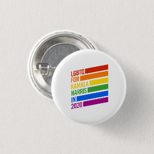 LGBTQ für KAMALA HARRIS Regenbogenstreifen Button