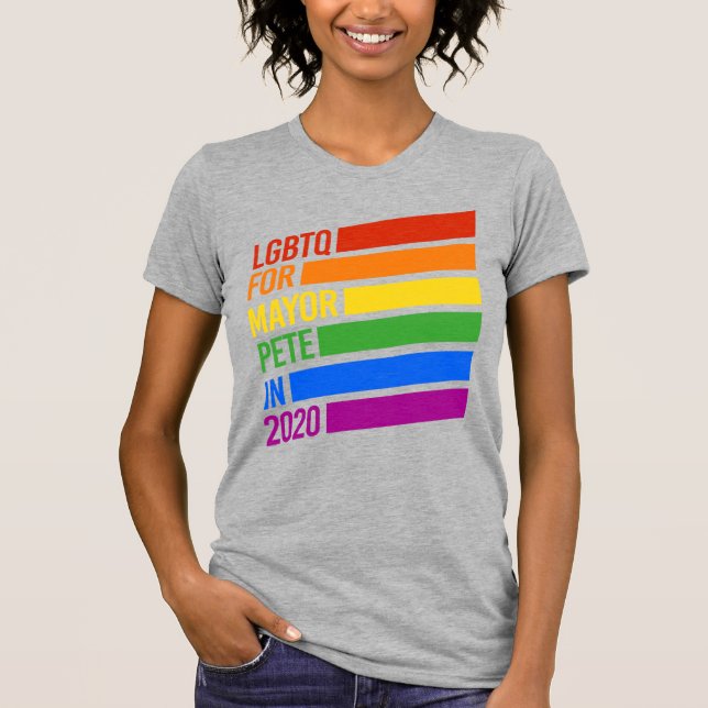 LGBTQ für Mayor Pete 2020 T-Shirt (Vorderseite)