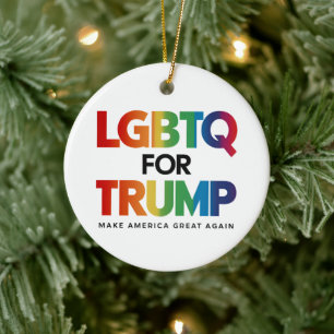 LGBTQ FÜR TRUMP GAY LESBIAN FÜR TRUMP 2024 KERAMIK ORNAMENT