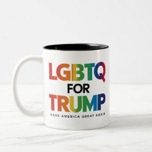 LGBTQ FÜR TRUMP GAY LESBIAN FÜR TRUMP 2024 ZWEIFARBIGE TASSE