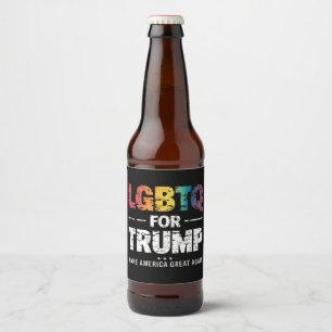 LGBTQ FÜR TRUMP SCHWUL LESBISCH FÜR TRUMP 2024  BIERFLASCHENETIKETT