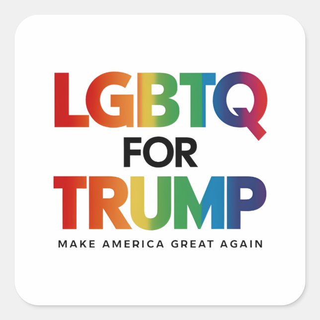 LGBTQ FÜR TRUMP SCHWUL LESBISCH FÜR TRUMP 2024  QUADRATISCHER AUFKLEBER (Vorderseite)