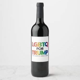 LGBTQ FÜR TRUMP SCHWUL LESBISCH FÜR TRUMP 2024  WEINETIKETT