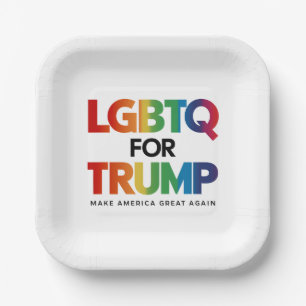 LGBTQ FÜR TRUMP SCHWULE LESBEN FÜR TRUMP 2024 PAPPTELLER
