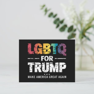 LGBTQ FÜR TRUMP SCHWULE LESBEN FÜR TRUMP 2024  POSTKARTE