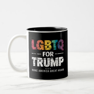 LGBTQ FÜR TRUMP SCHWULE LESBEN FÜR TRUMP 2024  ZWEIFARBIGE TASSE