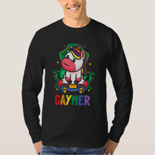 LGBTQ Gaming Lesbische Gamerin Gaymer Einhorn Rege T-Shirt