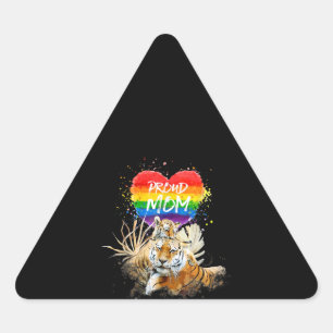 LGBTQ Gay and Lesbian Pride Mama Tiger Dreieckiger Aufkleber