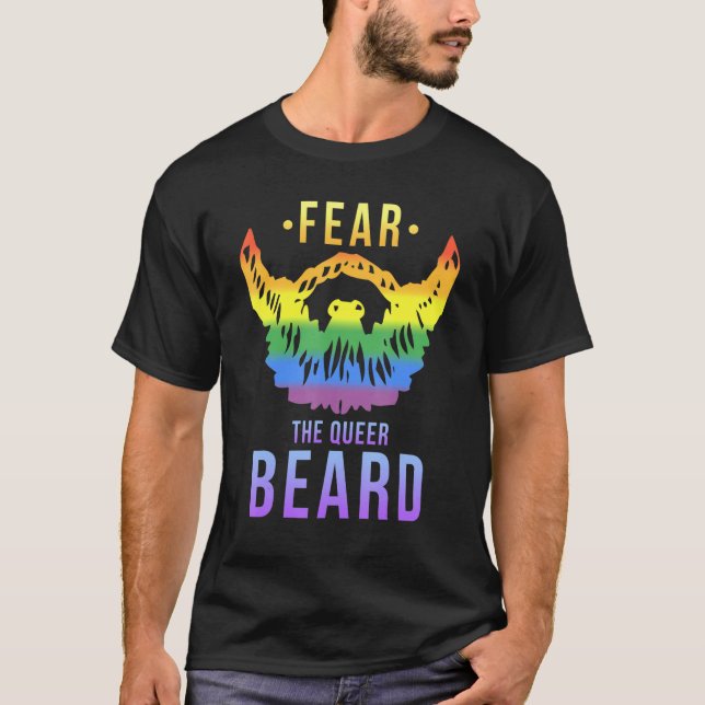 Lgbtq Gay Fee Der Bart Que Rainbow T-Shirt (Vorderseite)