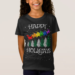 LGBTQ Gay Lesbian Weihnachten Prix Happy Holigays T-Shirt