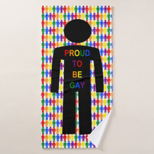 LGBTQ Gay Man Silhouette und Regenbogen Männer Badehandtuch