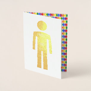 LGBTQ Gay Man Silhouette und Regenbogen Männer Folienkarte
