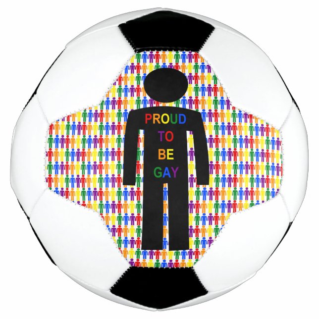 LGBTQ Gay Man Silhouette und Regenbogen Männer Fußball (Vorderseite)