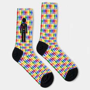 LGBTQ Gay Man Silhouette und Regenbogen Männer Gem Socken