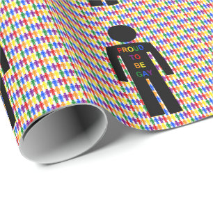 LGBTQ Gay Man Silhouette und Regenbogen Männer Geschenkpapier