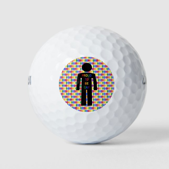 LGBTQ Gay Man Silhouette und Regenbogen Männer Golfball (Vorderseite)