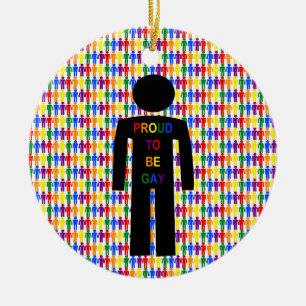 LGBTQ Gay Man Silhouette und Regenbogen Männer Keramik Ornament