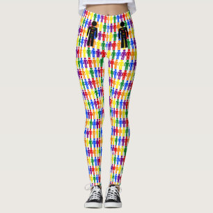 LGBTQ Gay Man Silhouette und Regenbogen Männer Leggings