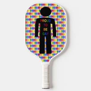 LGBTQ Gay Man Silhouette und Regenbogen Männer Pickleball Schläger