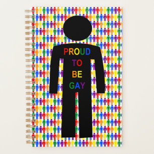 LGBTQ Gay Man Silhouette und Regenbogen Männer Planer