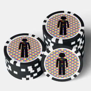 LGBTQ Gay Man Silhouette und Regenbogen Männer Pokerchips