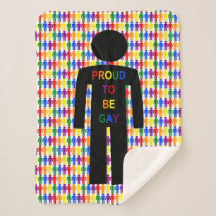 LGBTQ Gay Man Silhouette und Regenbogen Männer Sherpadecke