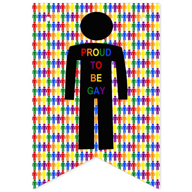 LGBTQ Gay Man Silhouette und Regenbogen Männer Wimpelkette (Erste Fahne)