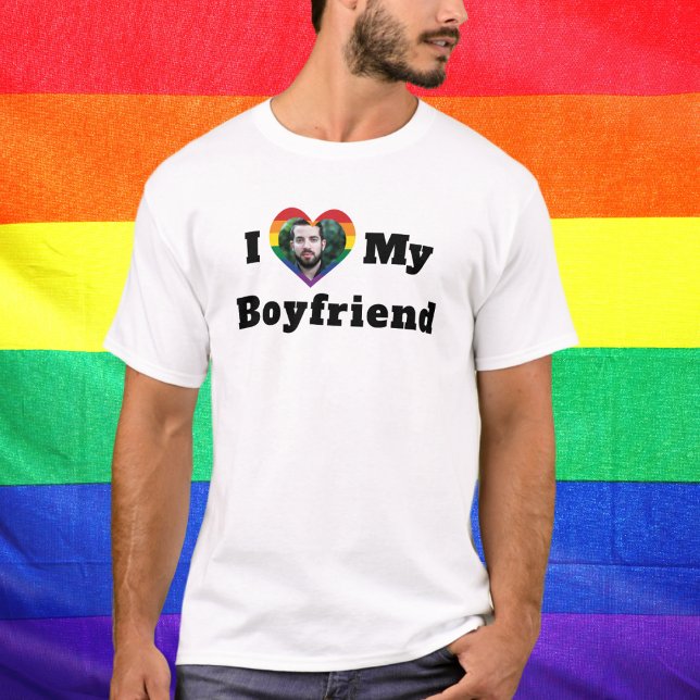 LGBTQ Gay Pride Benutzerdefiniertes Foto I Liebe M T-Shirt (Von Creator hochgeladen)
