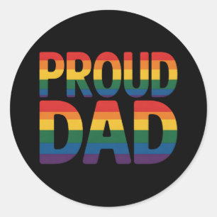 LGBTQ-Gay Pride der Proud-Vater-Familie Ally Rainb Runder Aufkleber