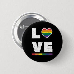 LGBTQ-Gay Pride-Flag Beunruhigte Grunge-Liebe Button