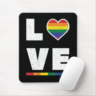 LGBTQ-Gay Pride-Flag Beunruhigte Grunge-Liebe Mousepad