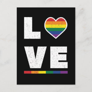 LGBTQ-Gay Pride-Flag Beunruhigte Grunge-Liebe Postkarte