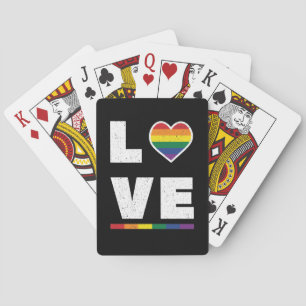 LGBTQ-Gay Pride-Flag Beunruhigte Grunge-Liebe Spielkarten