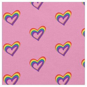 LGBTQ Gay Pride Flag Regenbogen Herz Rosa Stoff