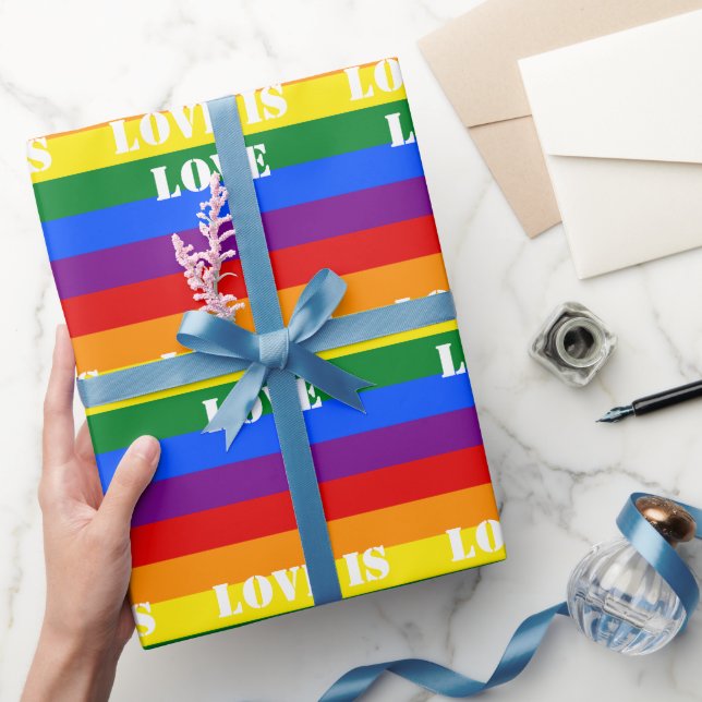 LGBTQ Gay Pride für benutzerdefinierte Rainbow-Fla Geschenkpapier (Schenken)