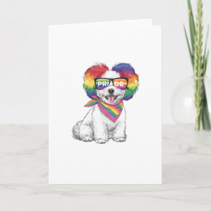LGBTQ+ Gay Pride Greetings Card - Rainbow Pup Einladung