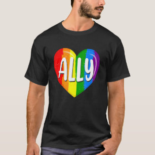 Lgbtq Gay Pride Lgbt Verbündeter Regenbogenflagge T-Shirt