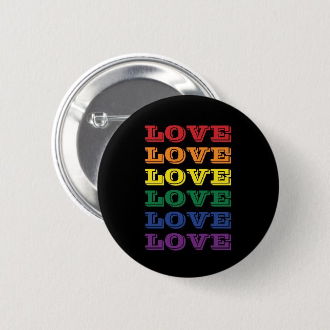 LGBTQ Gay Pride-Liebe Anpassbare, mehrfache Text Button (Vorne & Hinten)